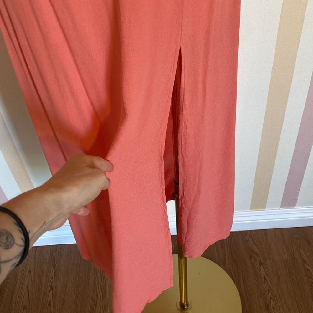We Wore What Peach Puff Sleeve Midi Dress Size 2 - Picture 6 of 13